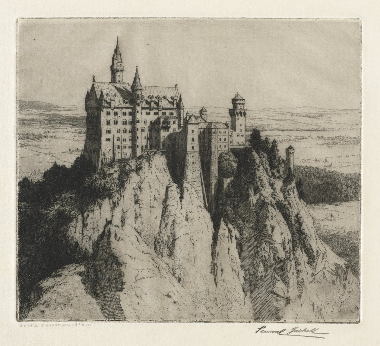Zamek Neuschwanstein autorstwa George Percival Gaskell