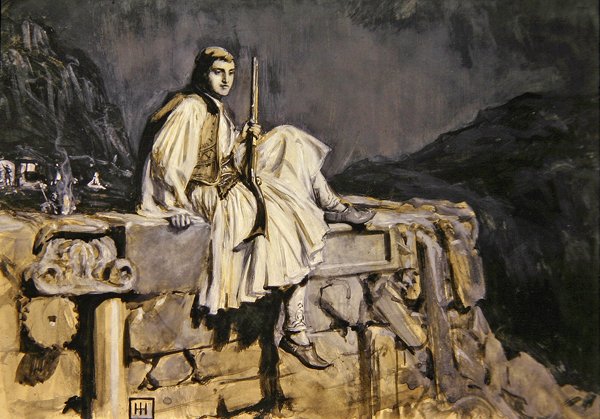 Gwardia Grecka (gwasz na papierze) autorstwa George Percy Jacob Hood