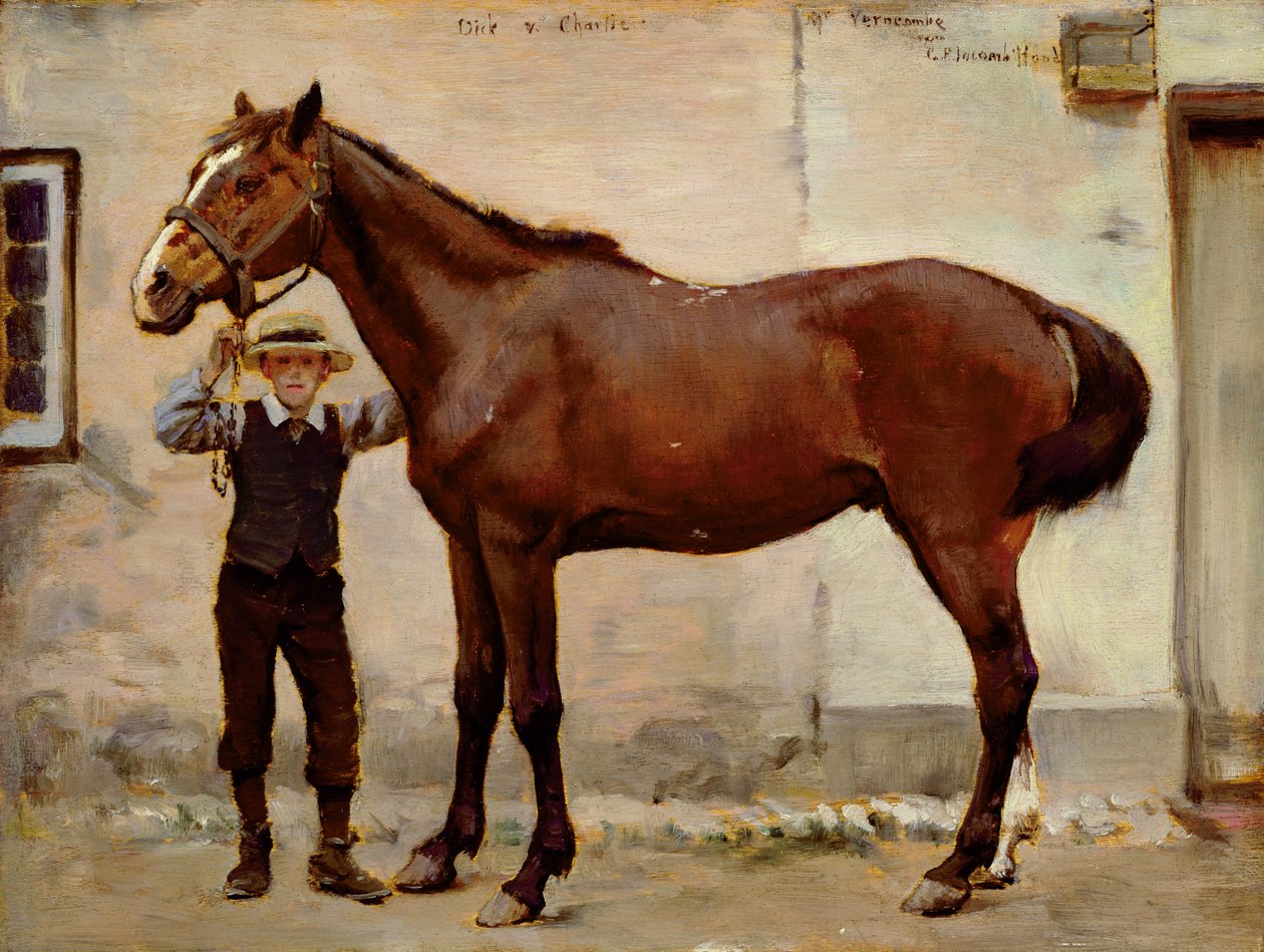 Dick i „Charlie” w Wherwell Priory (olej na pokładzie) autorstwa George Percy Jacomb Hood