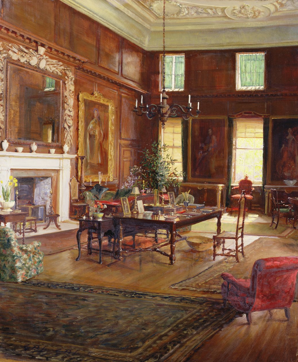 Wnętrze sali reprezentacyjnej, Dom Gubernatora, Szpital Królewski, Chelsea, 1922 autorstwa George Percy Jacomb Hood