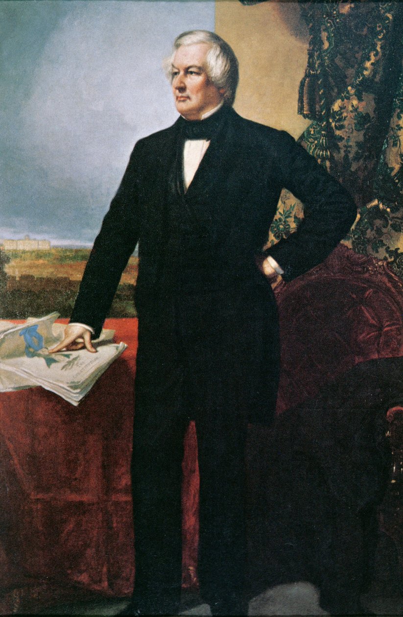 Millard Fillmore (1800-74) (lito de cor) polonês autorstwa George Peter Alexander (after) Healy