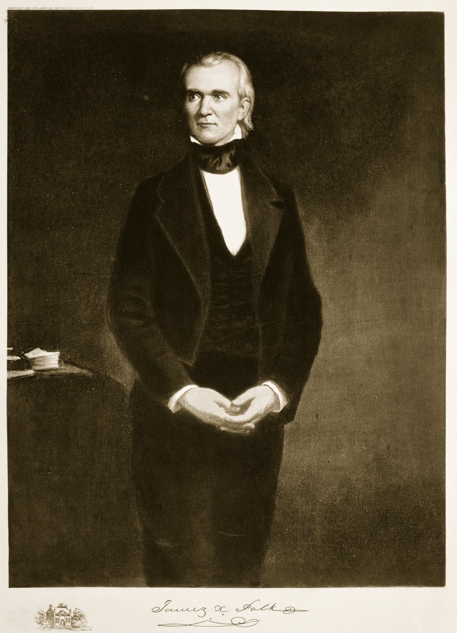 James K. Polk (1795-1849), 11. Prezydent Stanów Zjednoczonych Ameryki, wyd. 1901 (fotograwiura) autorstwa George Peter Alexander Healy