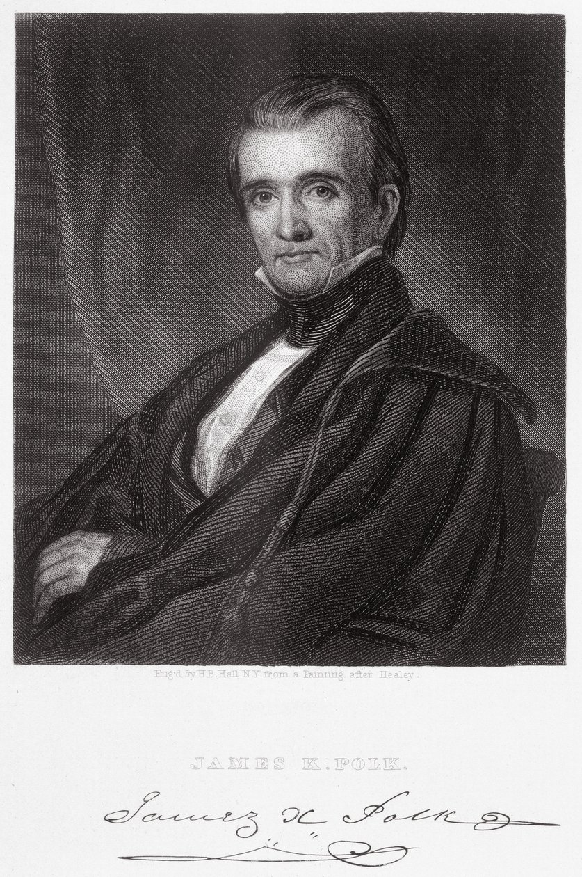 James Knox Polk, grawerowane przez Henry