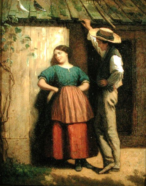 Rustykalne zaloty, c.1859-60 (olej na pokładzie) autorstwa George Philip Reinagle