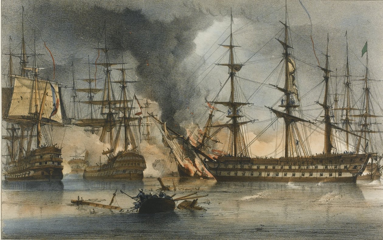 Bitwa morska pod Navarino w dniu 20 października 1827 r autorstwa George Philip Reinagle