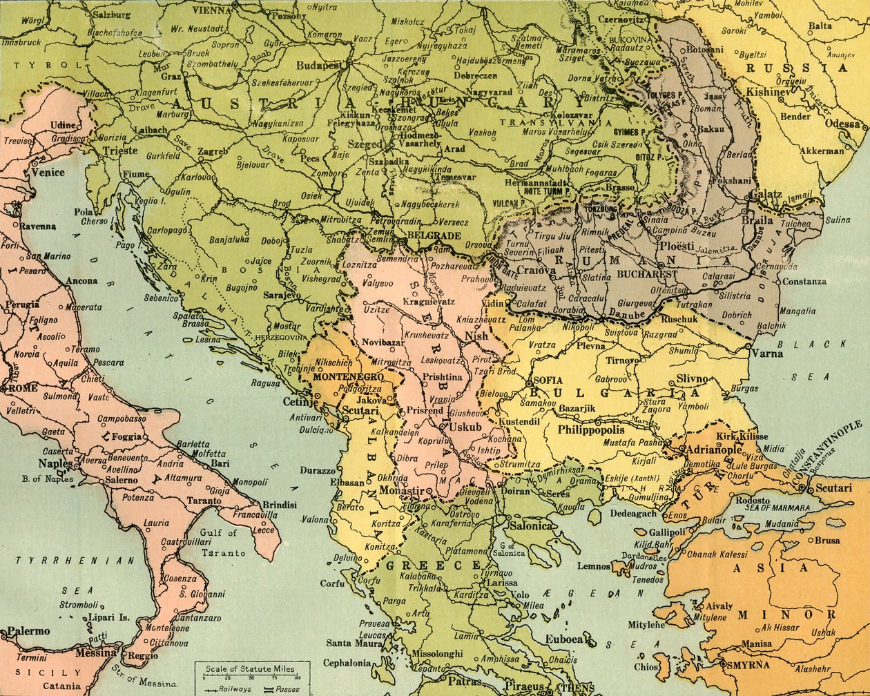 Mapa ilustrująca wschodnie fronty bitewne, 1919. autorstwa George Philip and Son Ltd