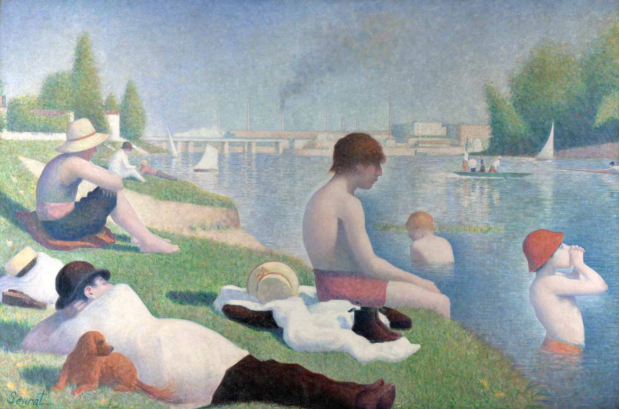 Kąpiący się w Asnières Kąpiący się w Asnières, 1884 autorstwa George Pierre Seurat