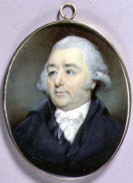Miniatura portretowa Johna Flaxmana, ok.1798 (akwarela na kości słoniowej) autorstwa George Place