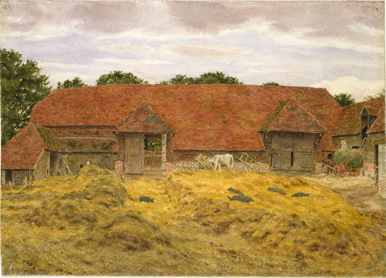 Czerwona Stodoła w Whitchurch, 1868 autorstwa George Price Boyce