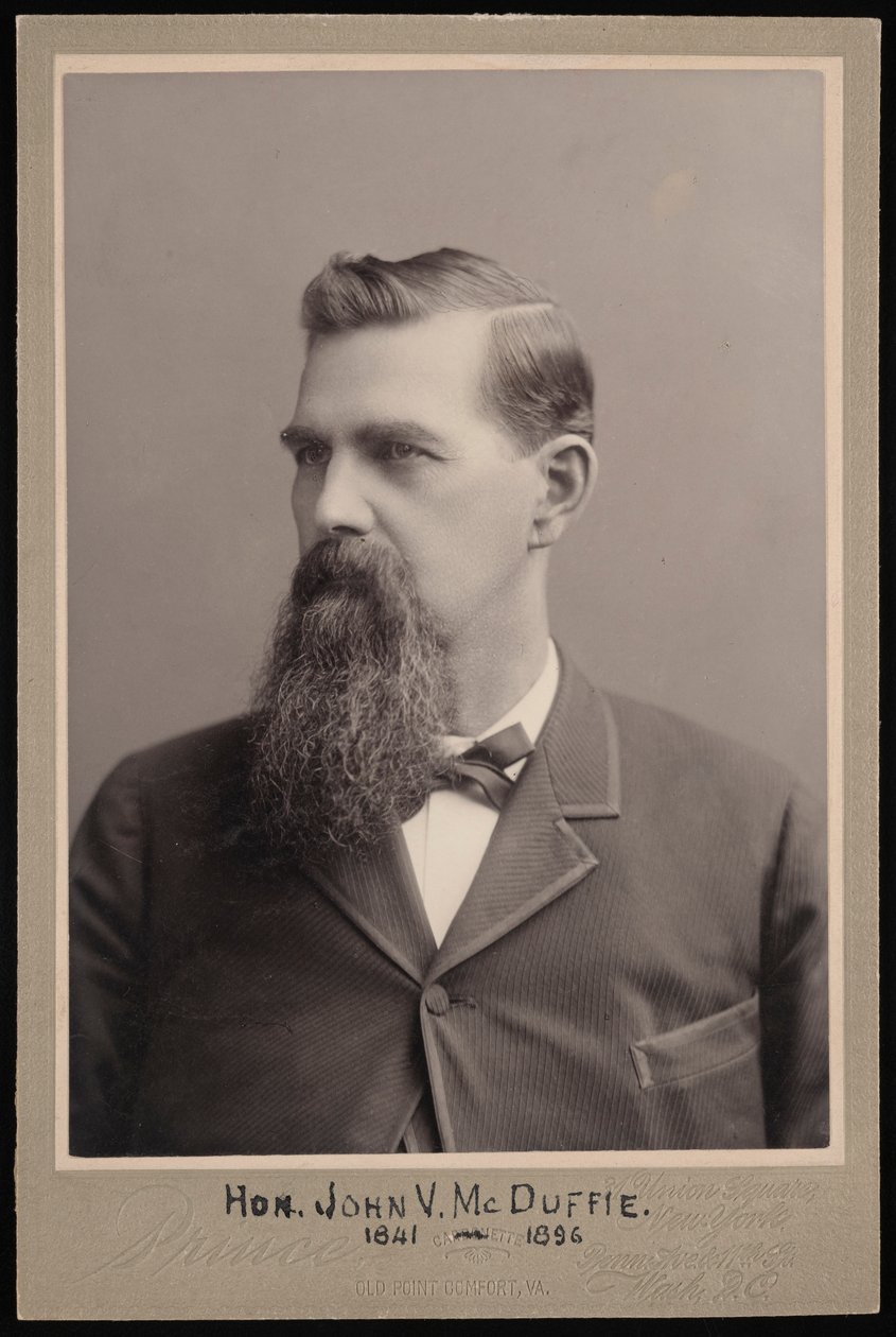 Portret Johna Van McDuffie 1841-1896, przed 1896. autorstwa George Prince