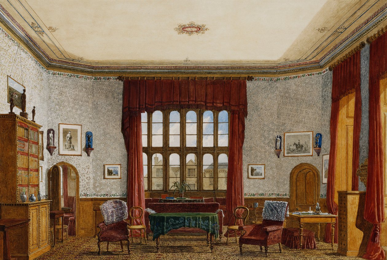 Wnętrze pokoju, Christ Church, Oxford, autorstwa George Pyne