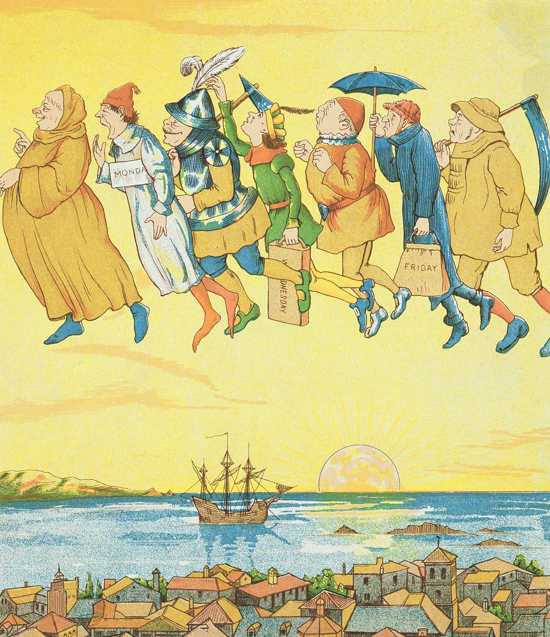 Dni tygodnia, ilustracja z Rumpelstiltskin autorstwa George R. Halkett