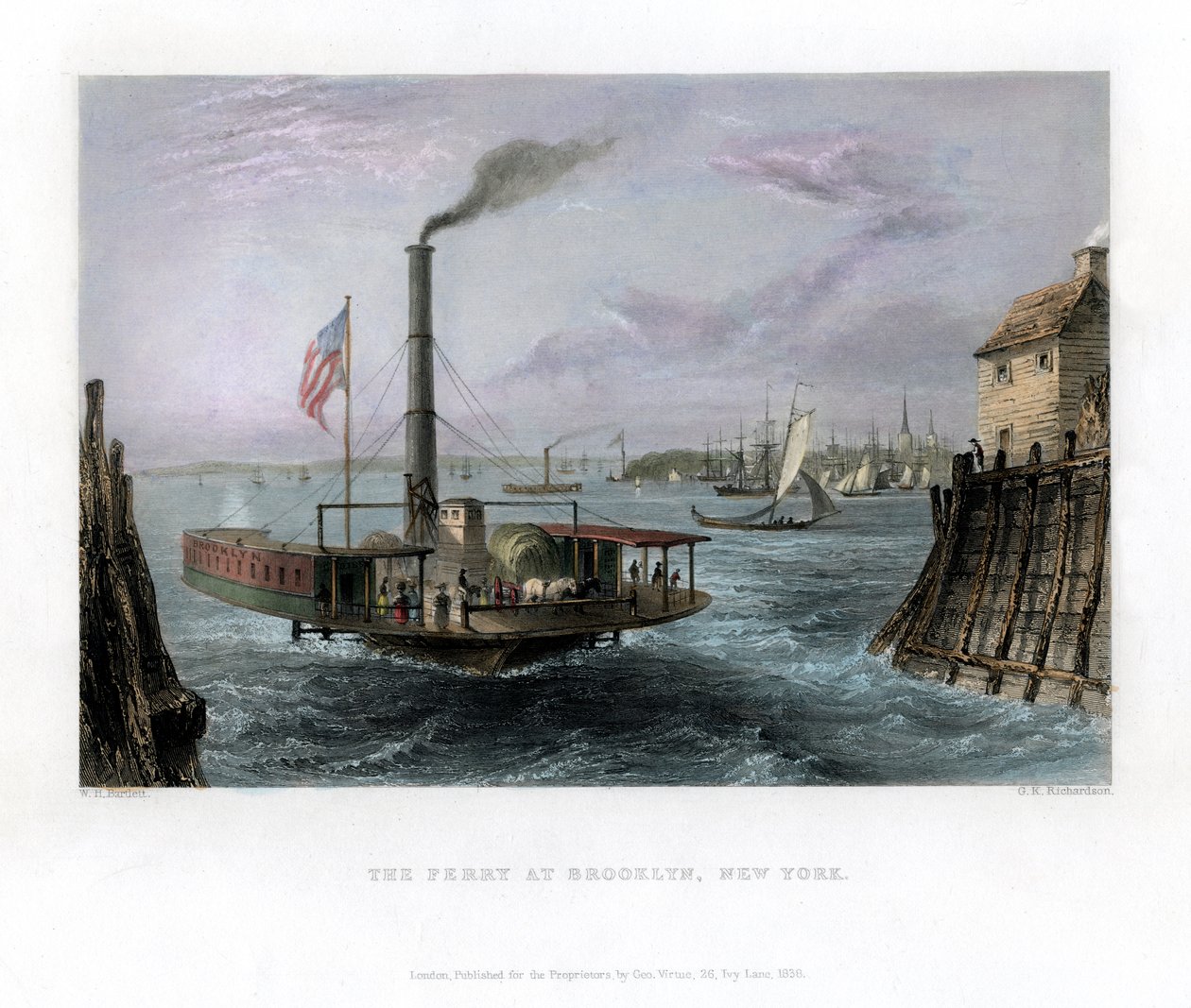Prom na Brooklynie, Nowy Jork, USA, 1838. autorstwa George Richardson