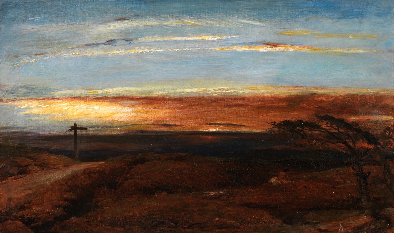 Krajobraz o zachodzie słońca autorstwa George Richmond