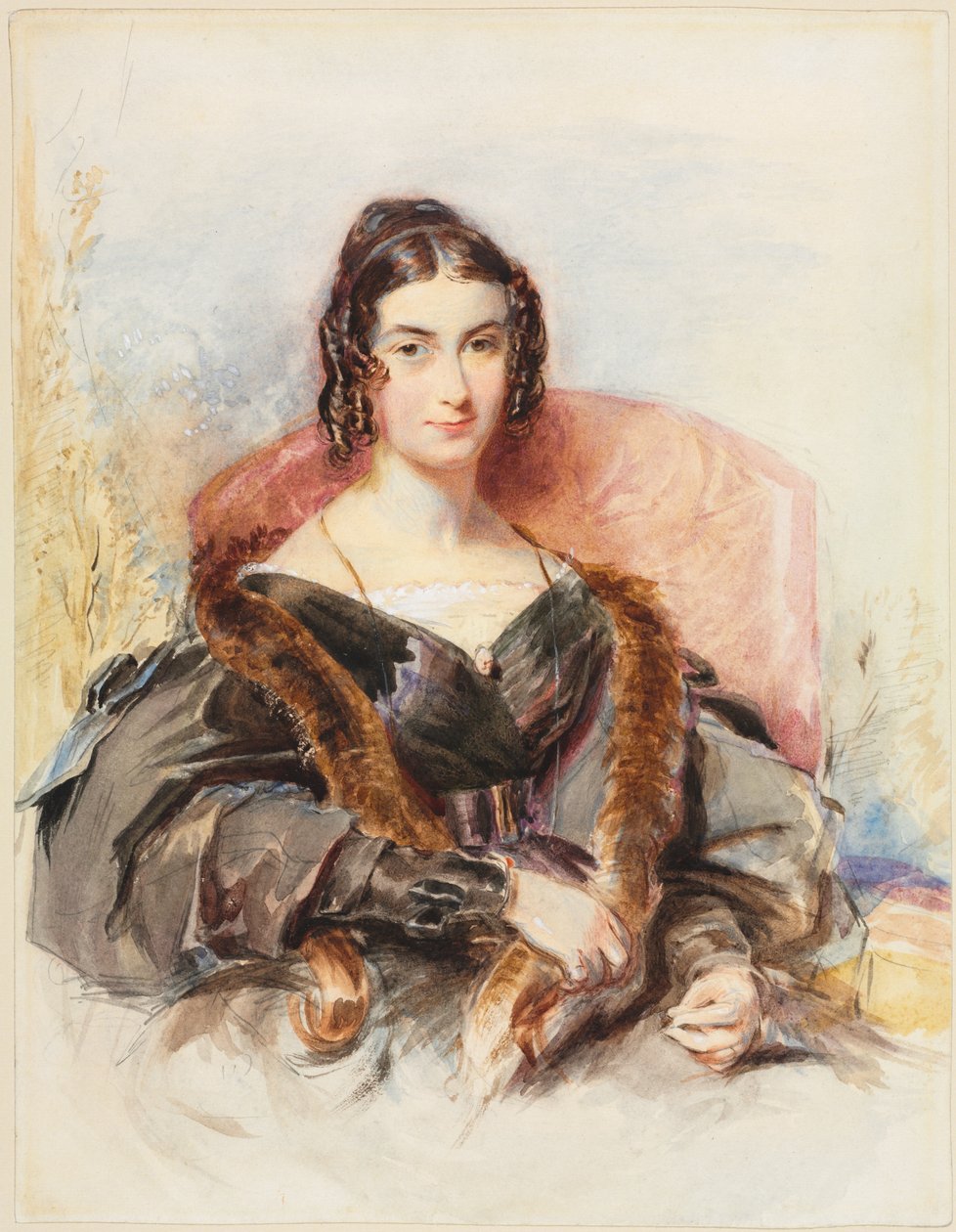 Portret kobiety, ok. 1830-1835 (akwarela z grafitem podkreślonym białą farbą) autorstwa George Richmond