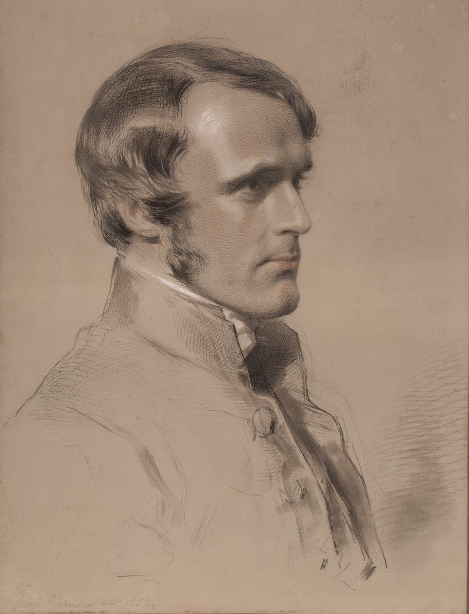 Ks. John Jackson, 1853 (czarna, czerwona i biała kreda na papierze) autorstwa George Richmond