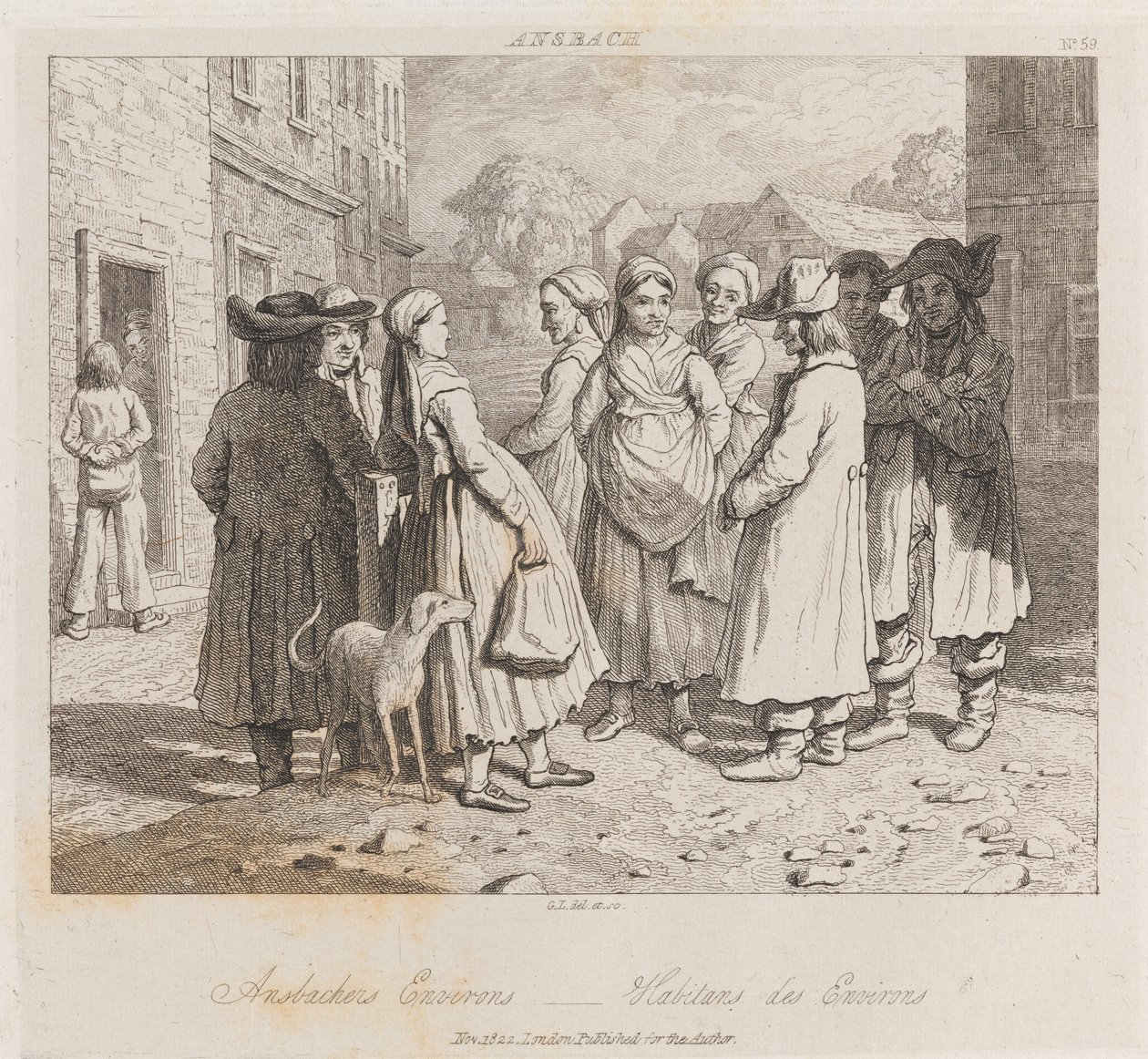 Anbachers, Ansbach, c.1821 (akwaforta) autorstwa George Robert Lewis