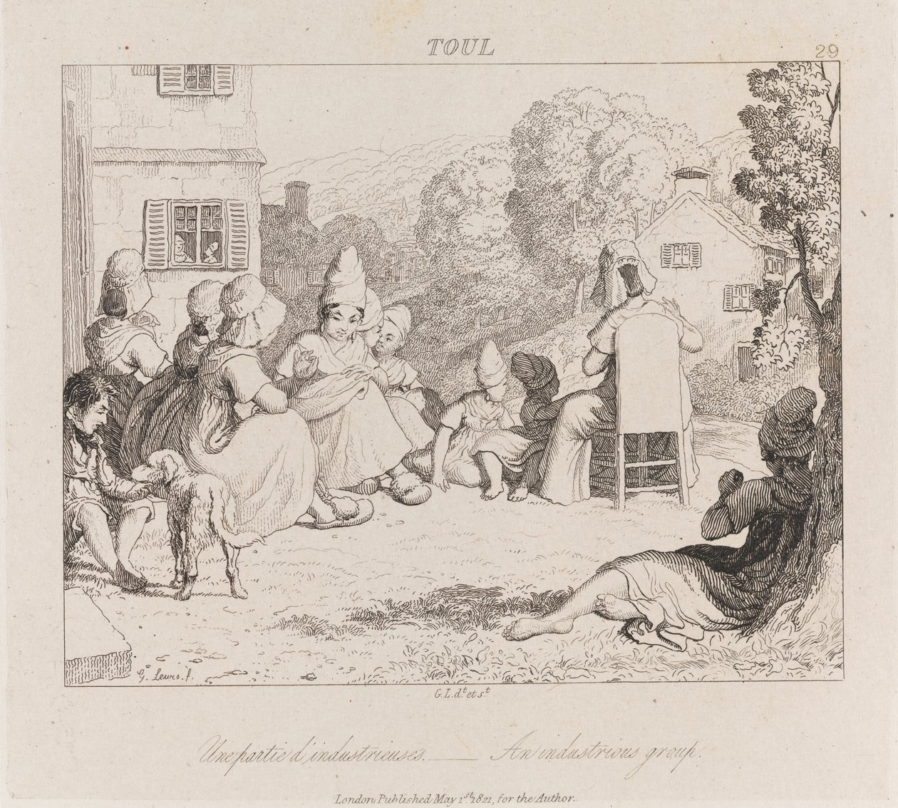 Grupa przemysłowa, Toul, ok. 1821 (akwaforta) autorstwa George Robert Lewis