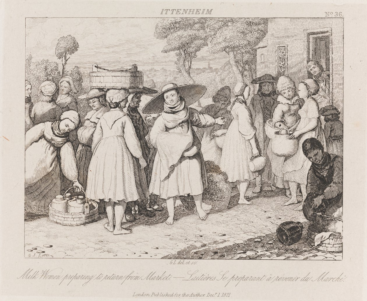 Kobiety mleczne, Ittenheim, ok. 1821 (akwaforta) autorstwa George Robert Lewis