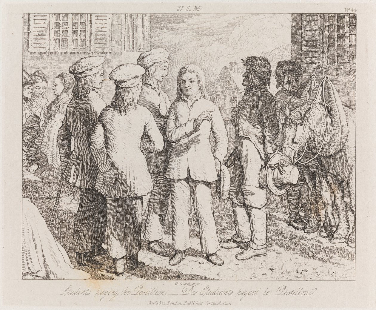 Studenci, Ulm, ok. 1821 (akwaforta) autorstwa George Robert Lewis