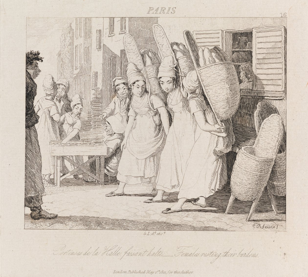 Kobiety odpoczywające, Paryż, ok. 1821 (akwaforta) autorstwa George Robert Lewis