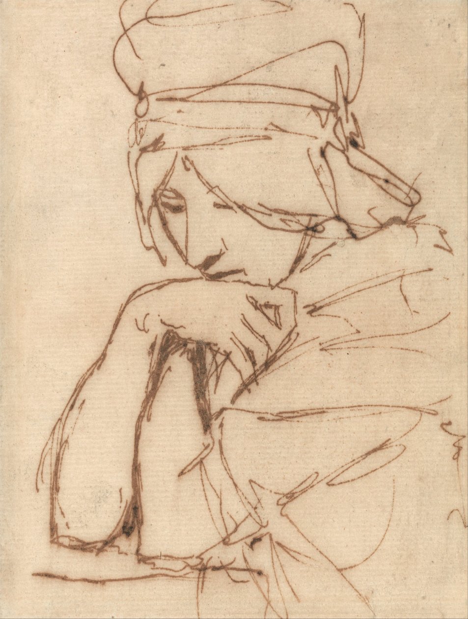 Zamyślona dama autorstwa George Romney