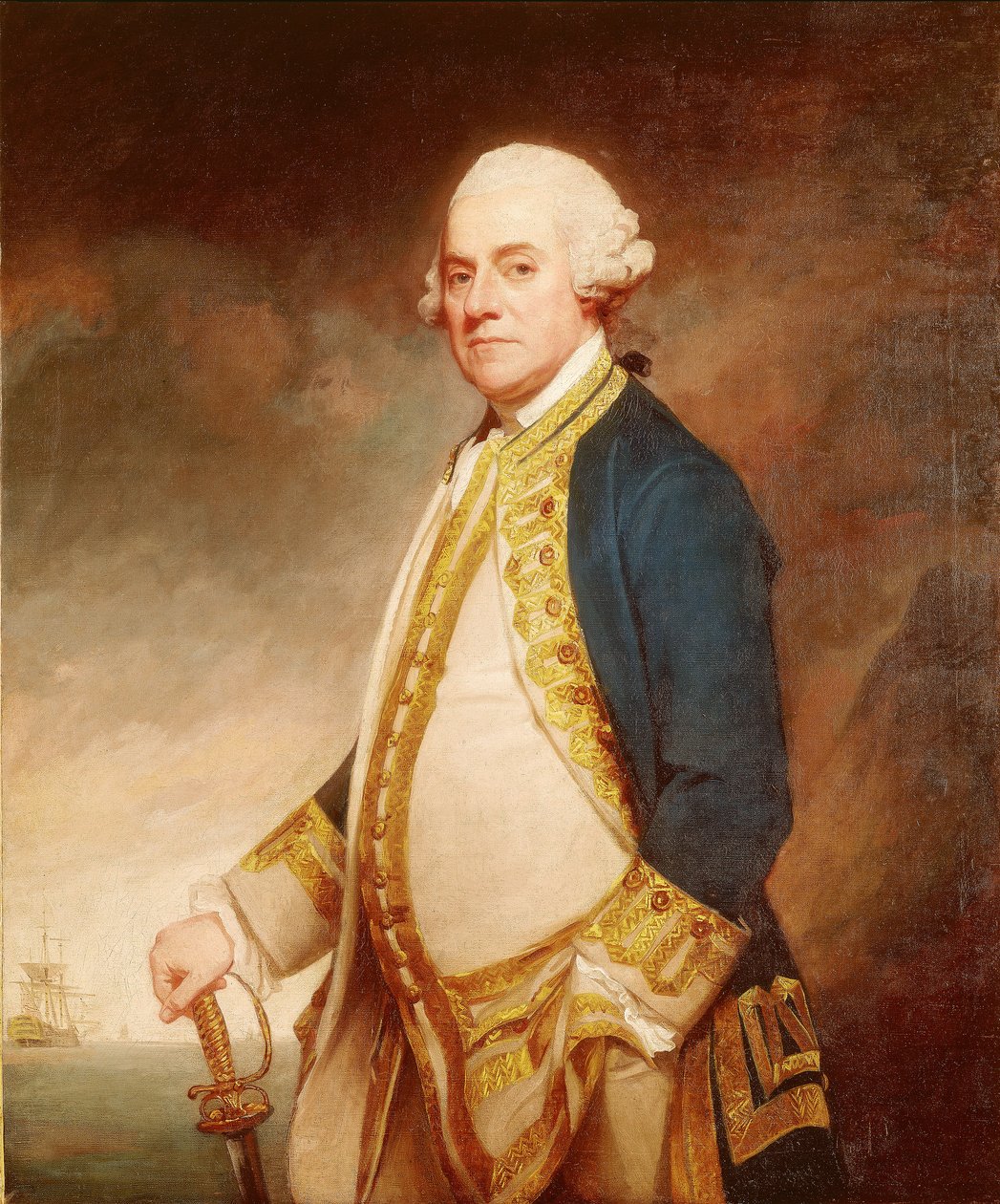 Admirał Sir Charles Hardy (około 1716-1780) autorstwa George Romney