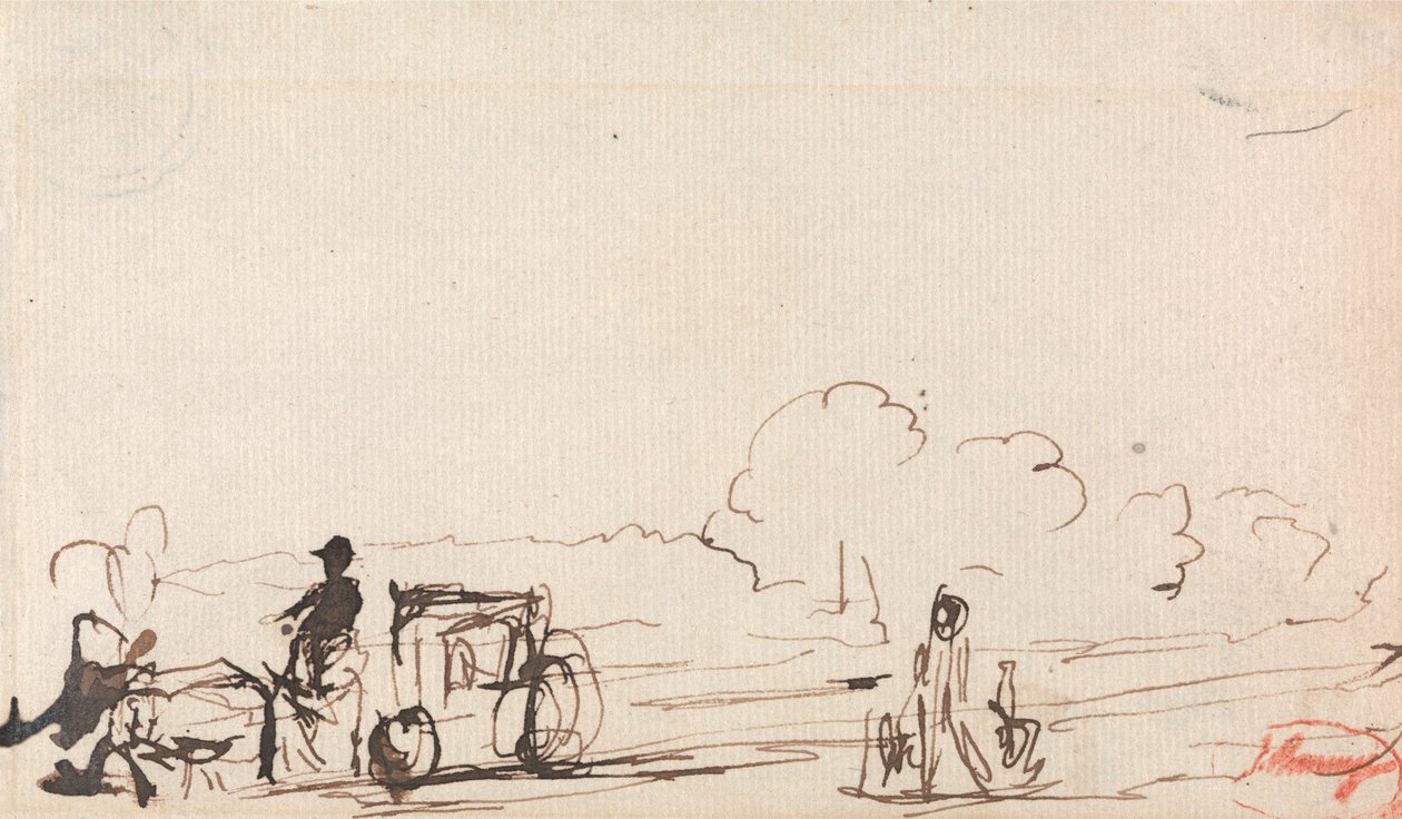 Powóz na wiejskiej drodze autorstwa George Romney