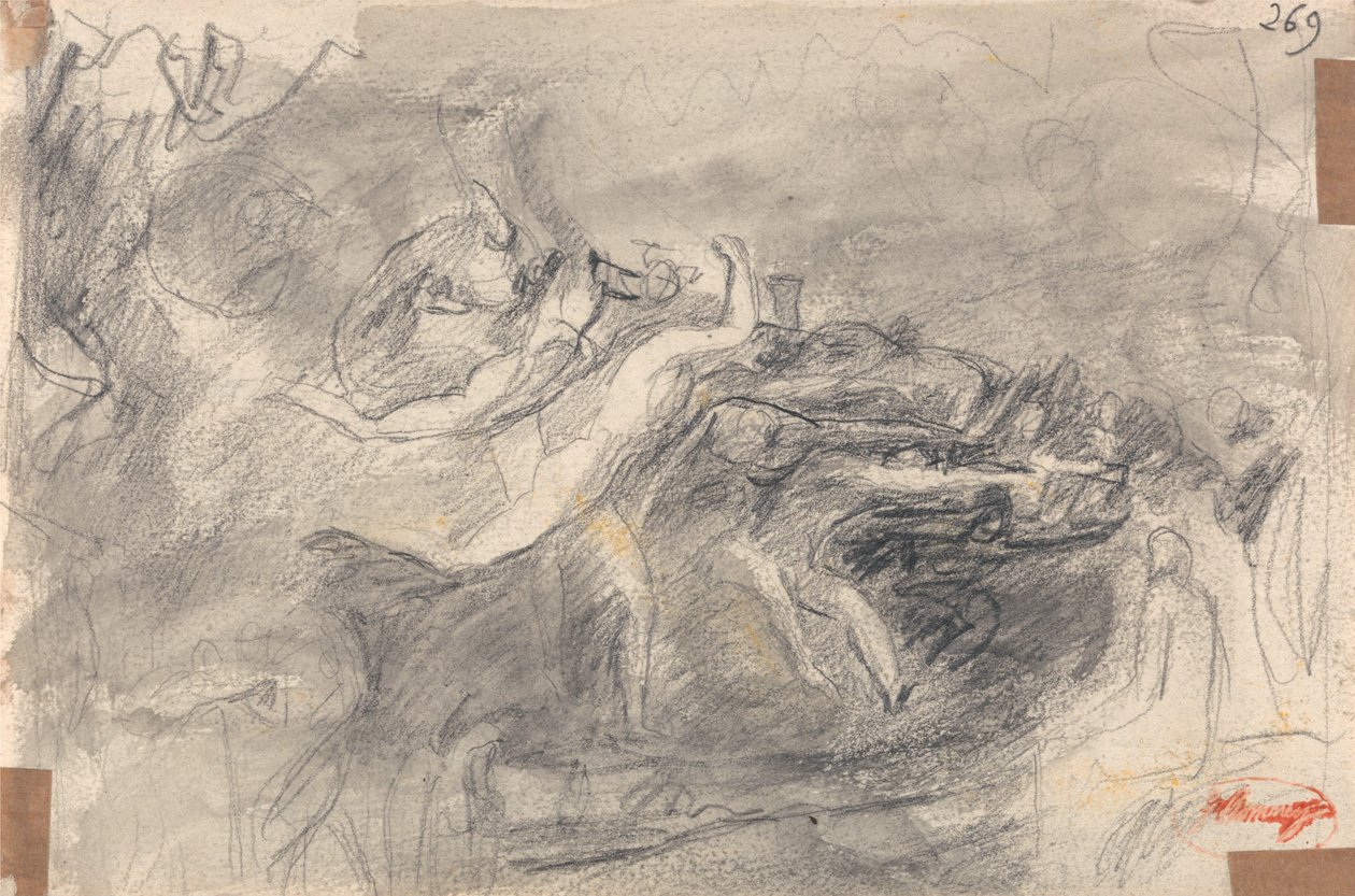 Atak demoniczny podczas kuszenia Chrystusa autorstwa George Romney