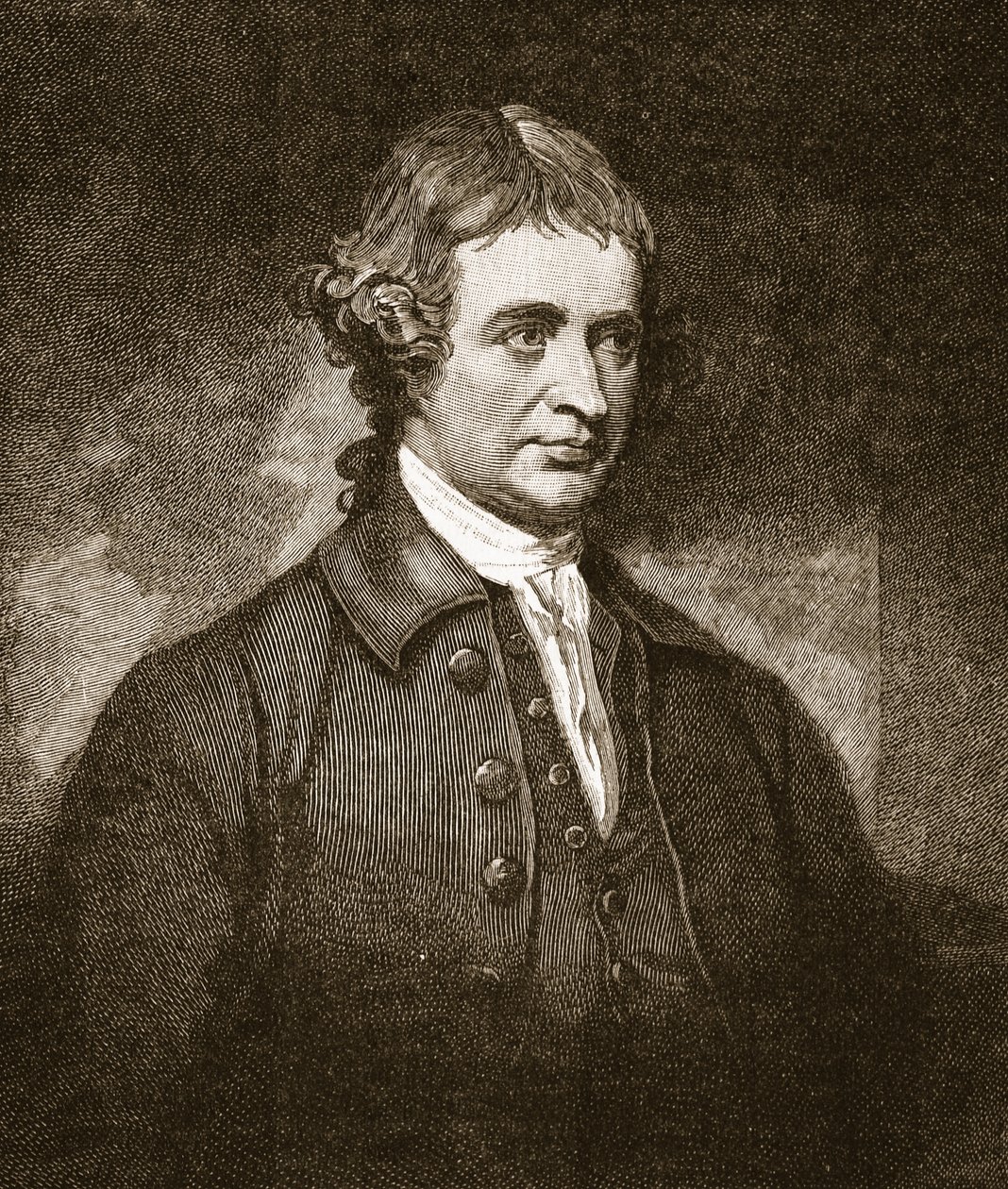 Edmund Burke, ilustracja z „Ilustrowanej historii Anglii Cassella” (zdjęcie w sepii) autorstwa George Romney