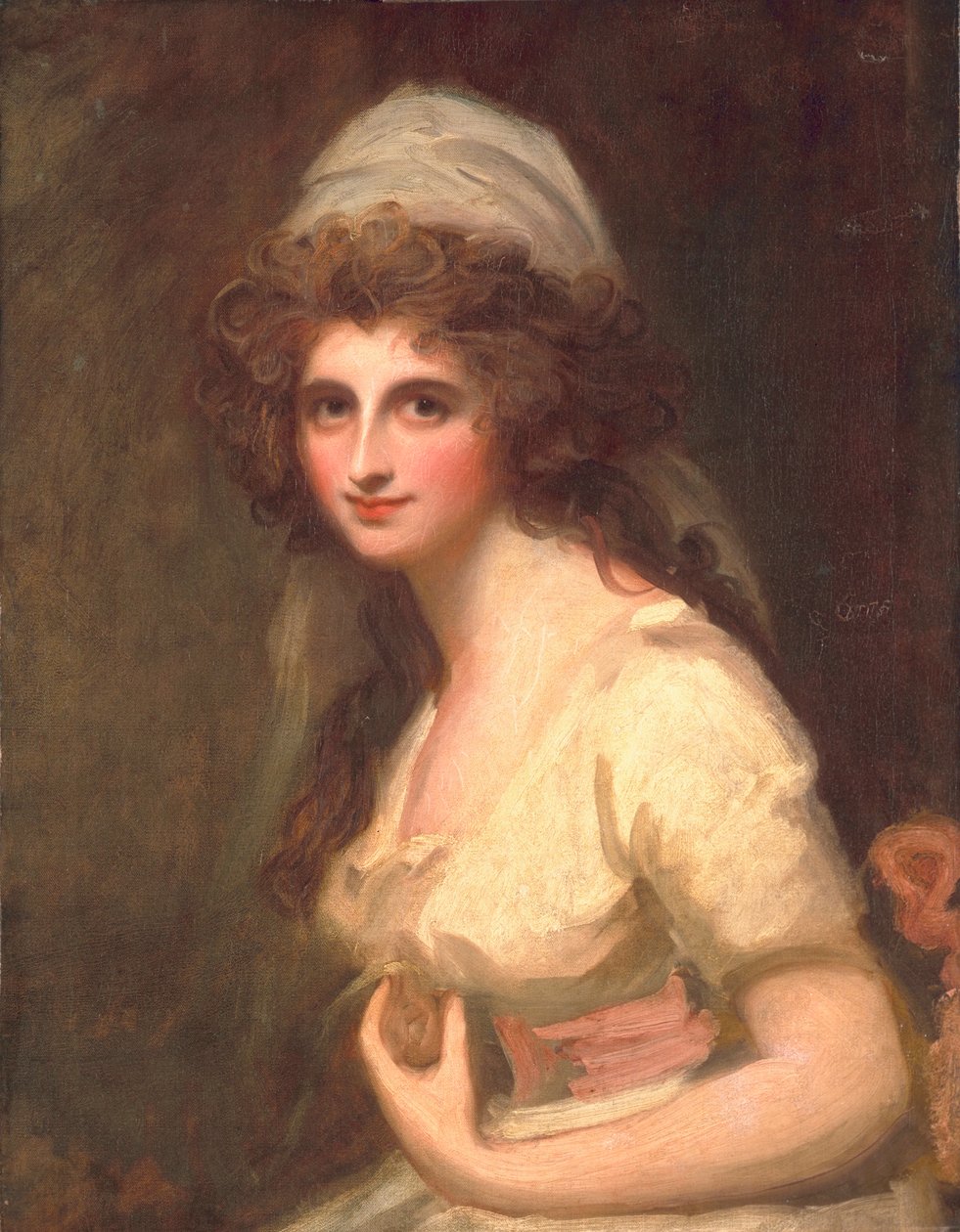 Emma Hart w białym turbanie, ok.1791 autorstwa George Romney