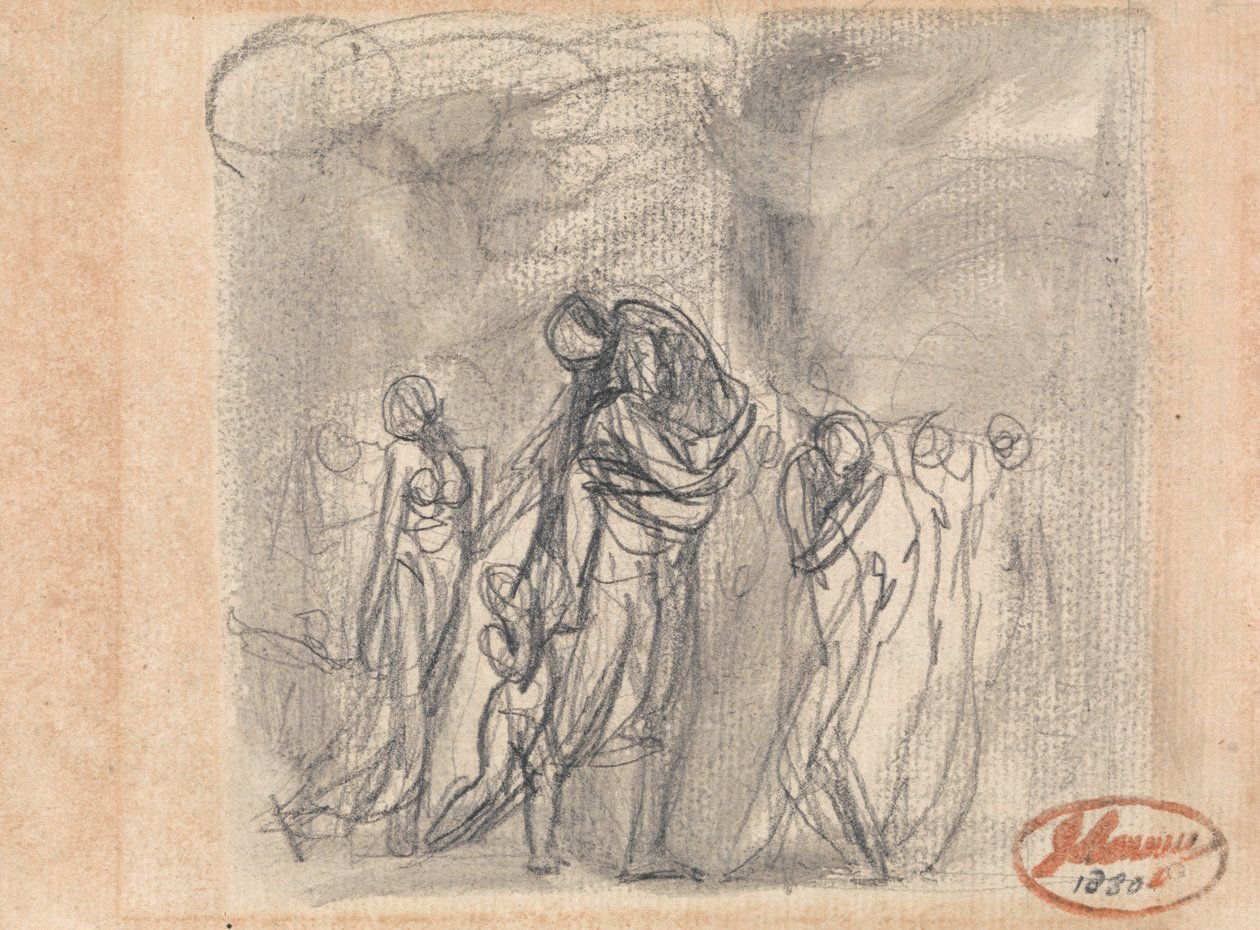 Uciekająca grupa postaci autorstwa George Romney