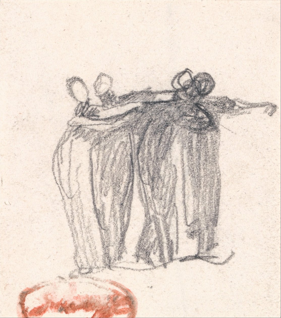 Grupa czterech obejmujących się kobiet autorstwa George Romney