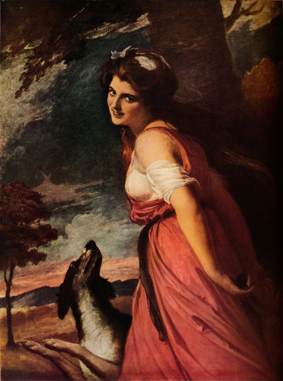 Lady Hamilton jako bachantka, 1785 autorstwa George Romney