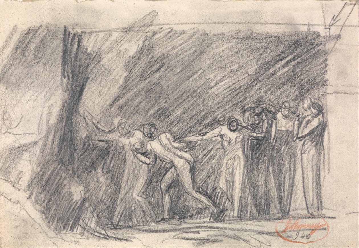 Makbet w jaskini czarownic: Druga wizyta, czyli Kanidia i młodzieniec, czyli otwarcie arki autorstwa George Romney