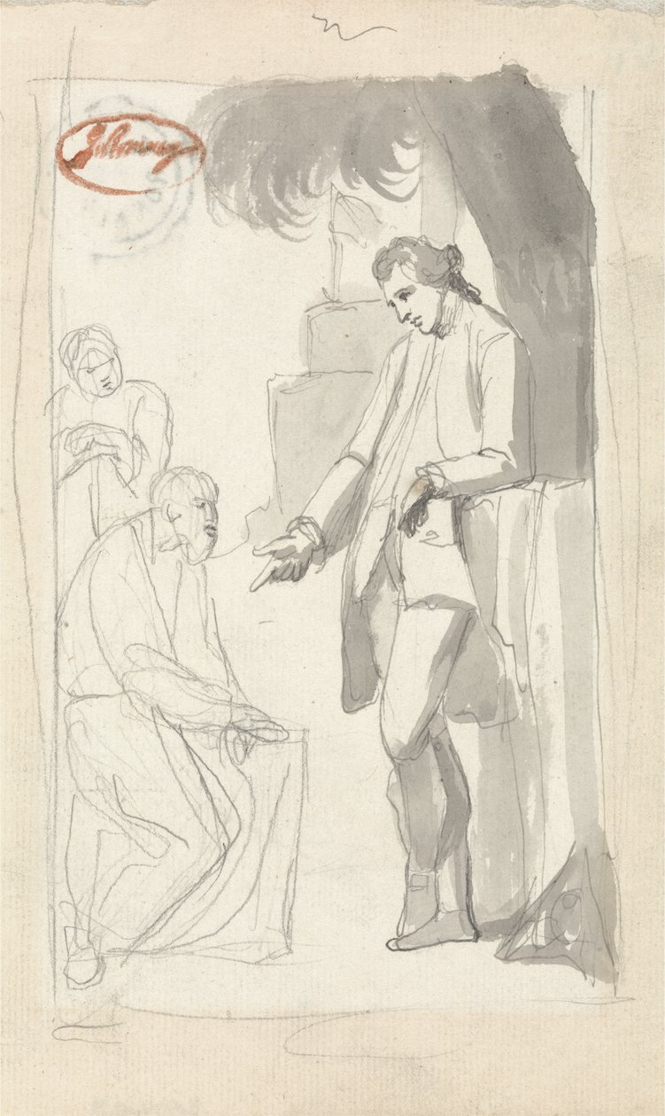 Major Pierson i Brahman (szary wash i grafit na papierze wykładanym) (zob. 153906) autorstwa George Romney