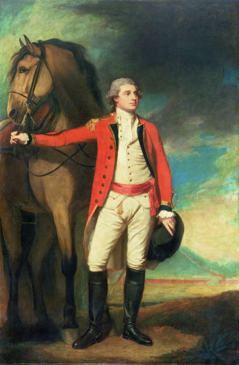 Portret generała majora Jamesa Hartleya w mundurze kapitana armii bombajskiej autorstwa George Romney