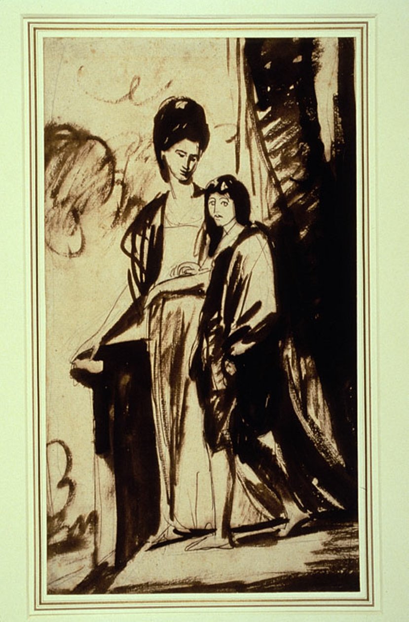 Portret matki i jej syna (prawdopodobnie Jane, księżna Gordon i jej syn George, pierwszy markiz Huntley) autorstwa George Romney