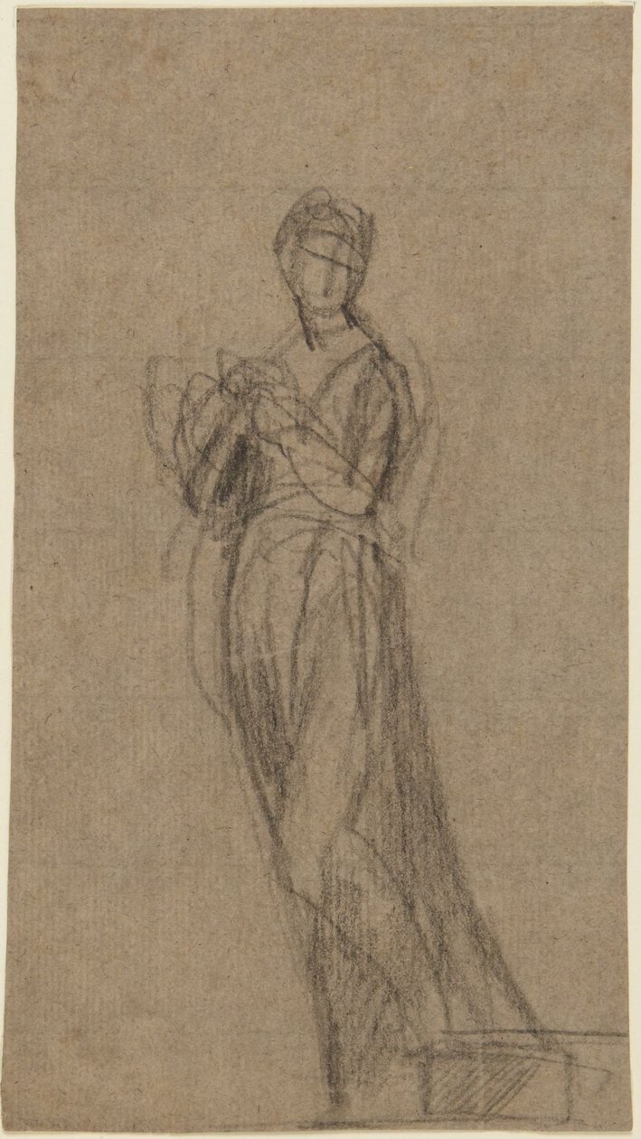 Studium portretowe przedstawiające stojącą kobietę autorstwa George Romney