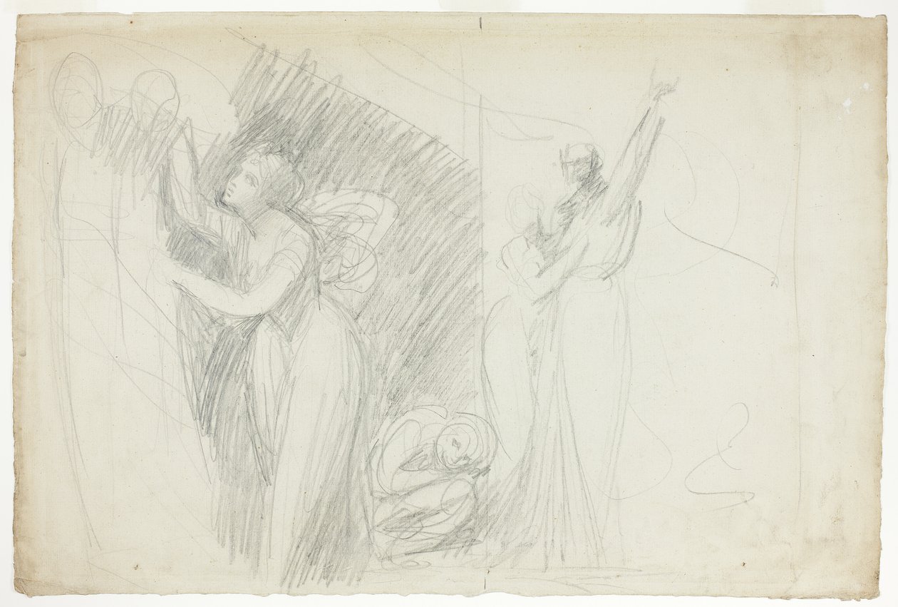 Prospero, Miranda i Caliban z „Burzy” autorstwa George Romney