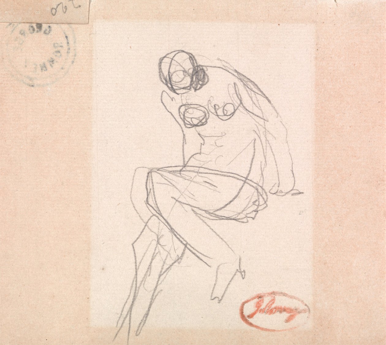 Siedząca naga kobieta, prawdopodobnie do obrazu „Zuzanna i starsi” autorstwa George Romney