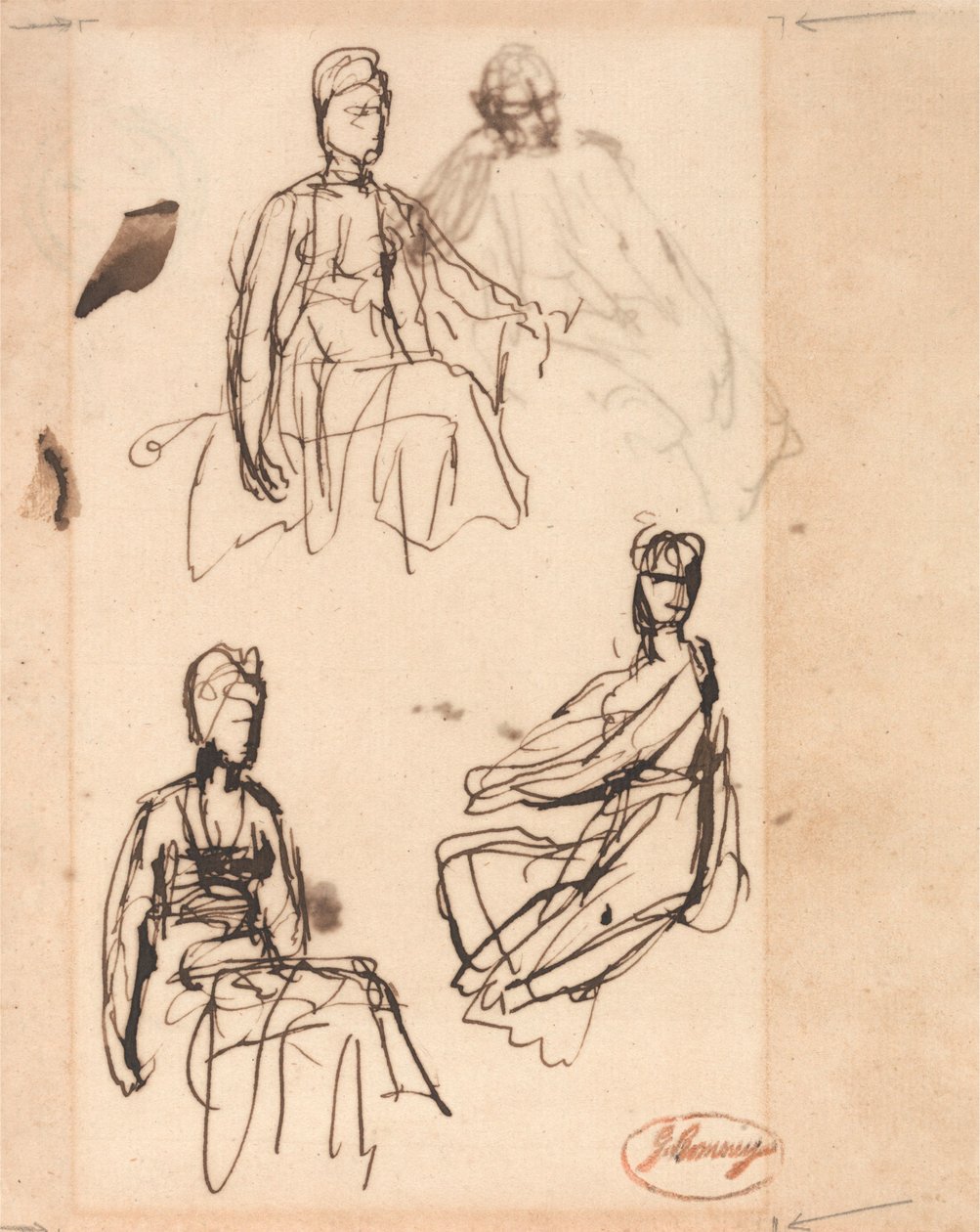 „Siedząca kobieta: trzy szkice” autorstwa George Romney