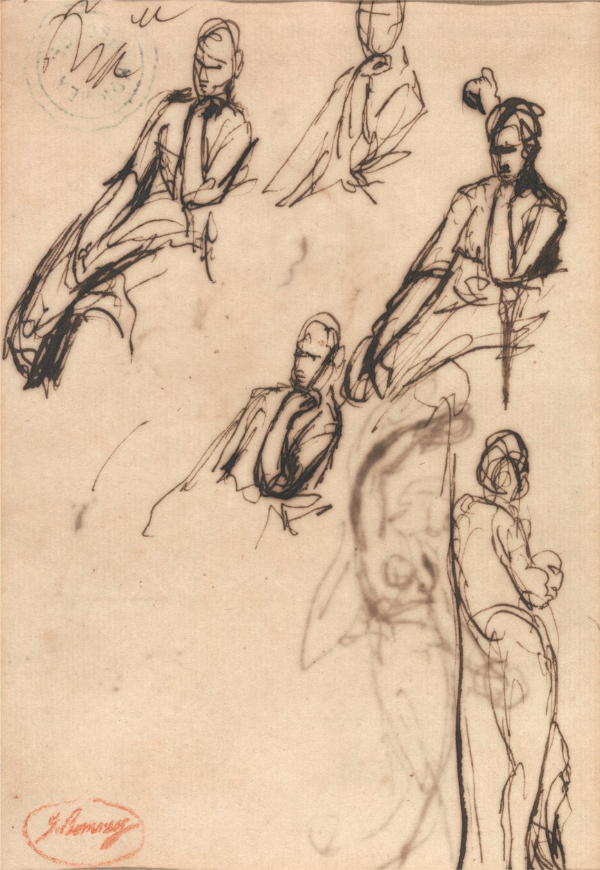 Postacie siedzące i stojące autorstwa George Romney