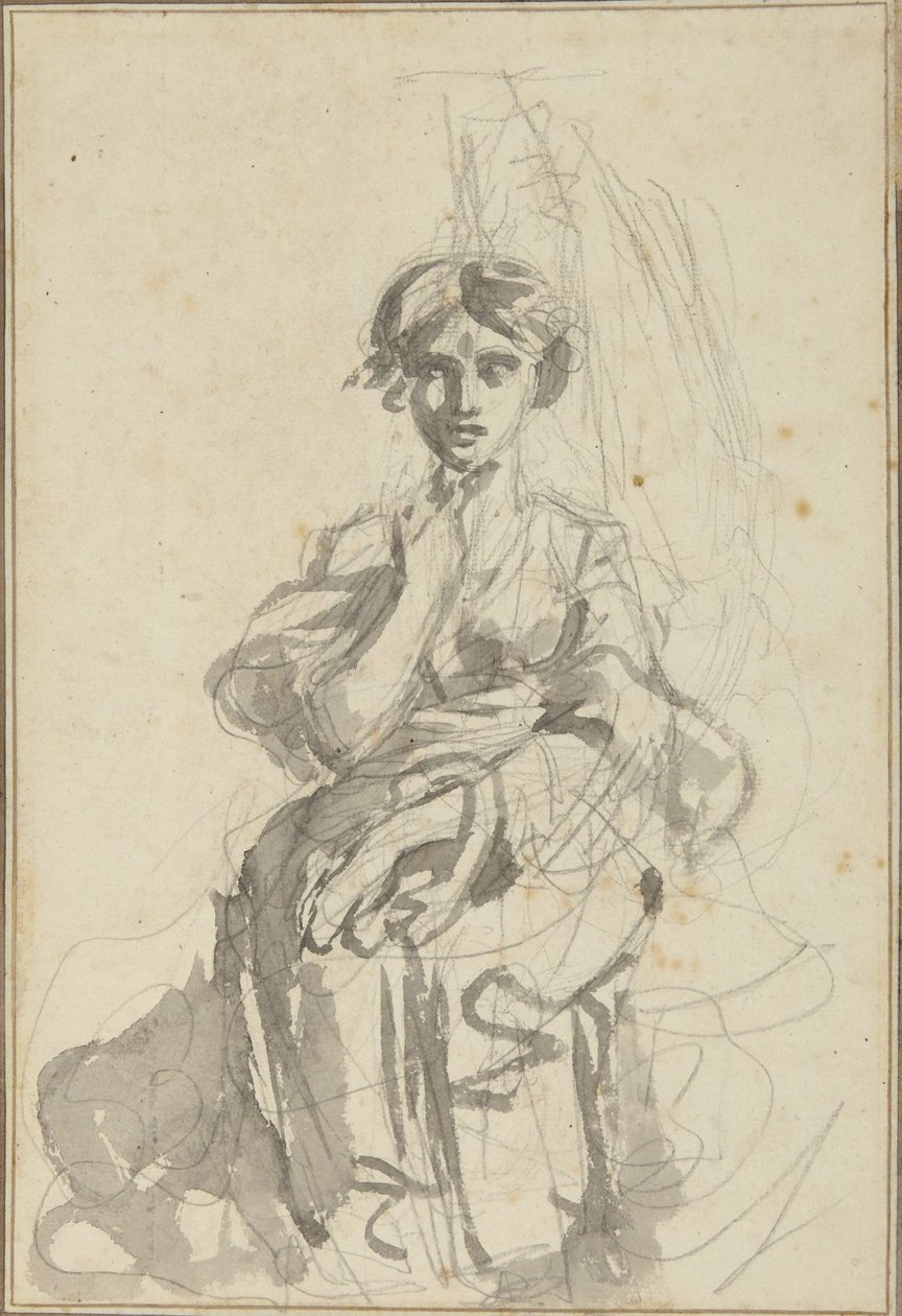Siedząca postać kobieca autorstwa George Romney
