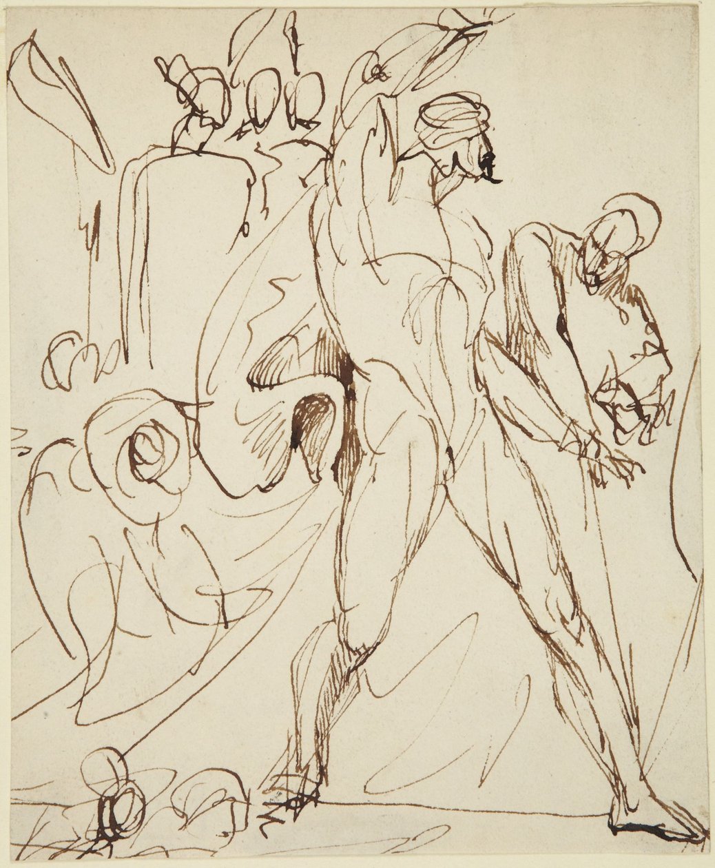 Szkic postaci Makbeta w scenie bankietu z dramatu „Makbet” autorstwa George Romney