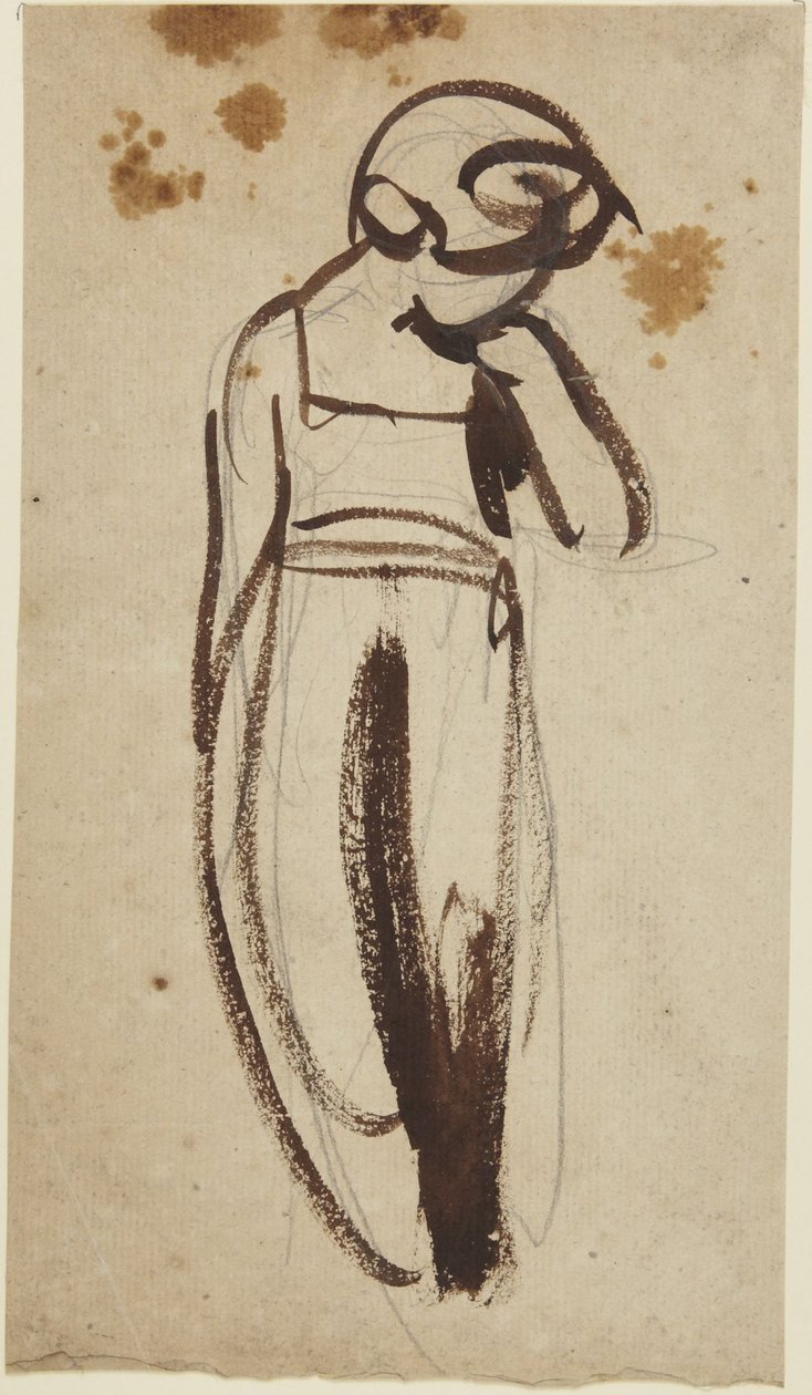 Stojące dziecko z dłonią przy brodzie autorstwa George Romney