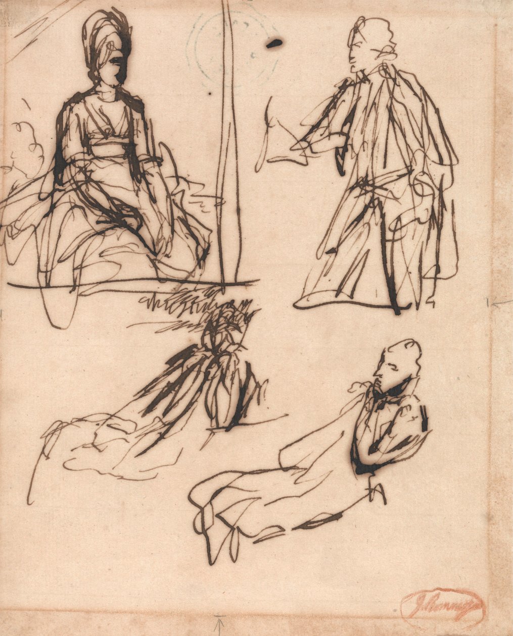 Studia do portretów mężczyzny i kobiety autorstwa George Romney