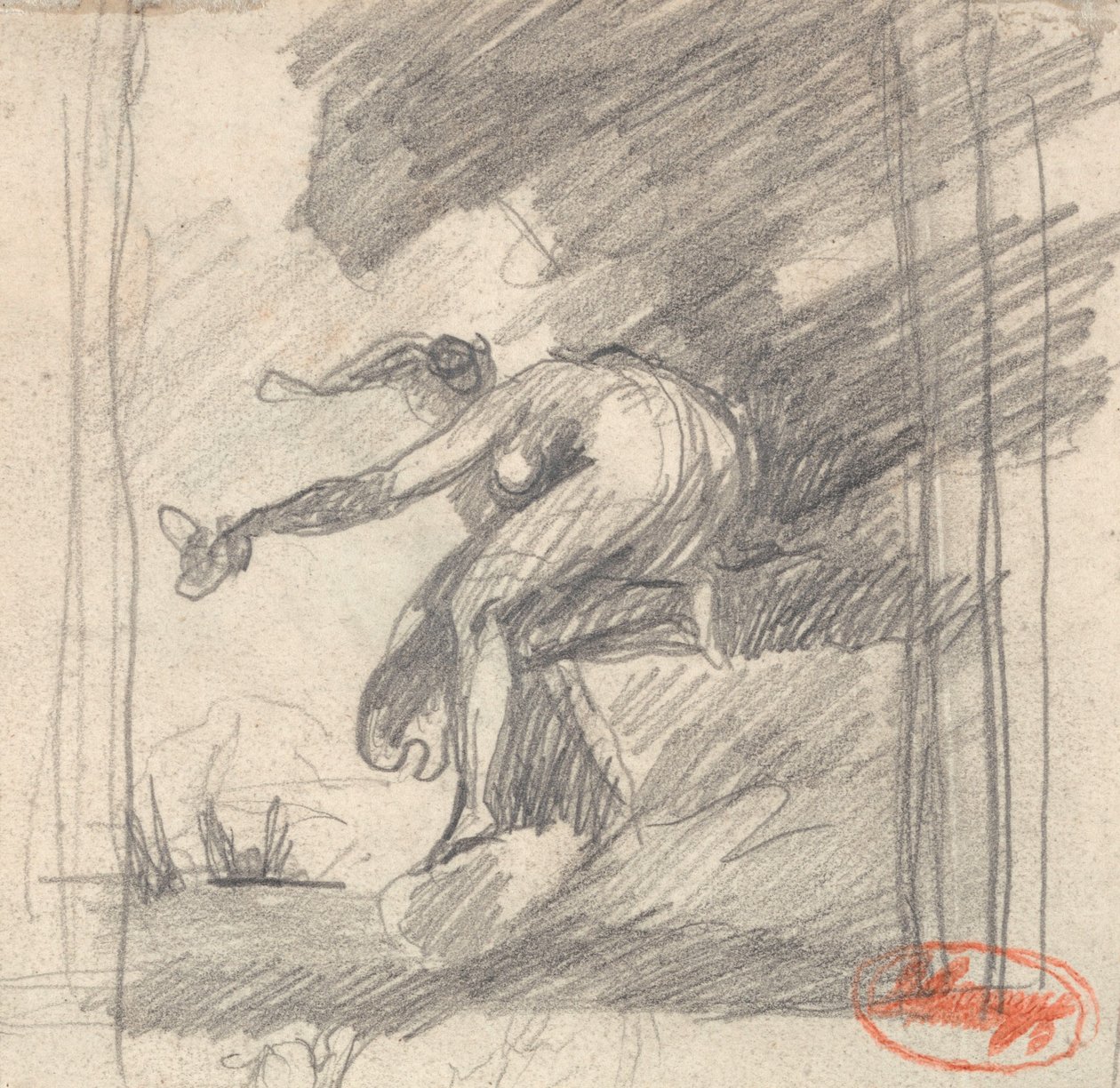 Studium do obrazu „Susan – Kiedy morza ryczały” autorstwa George Romney