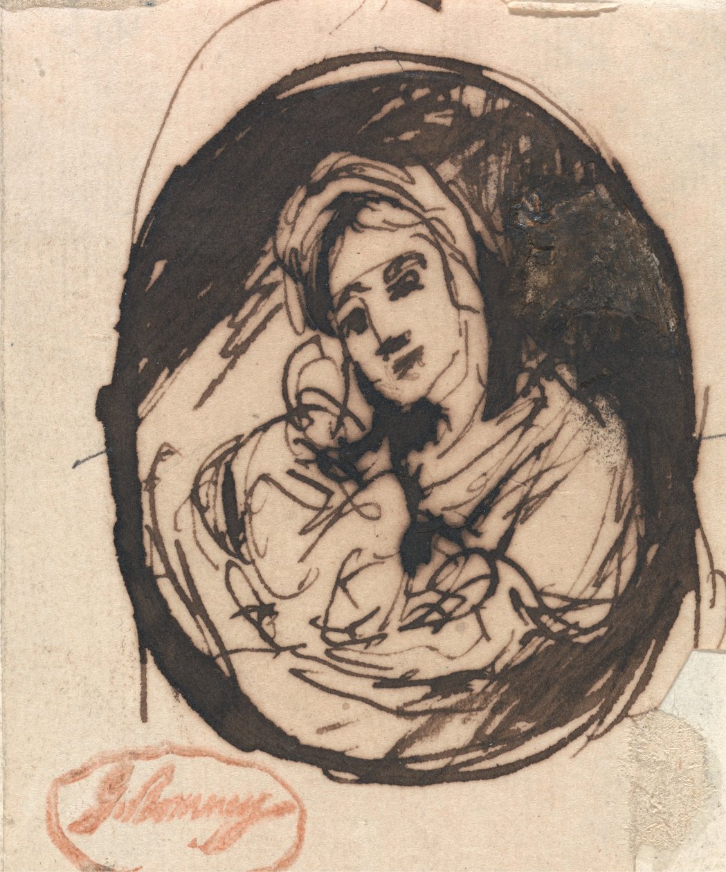 Studium przedstawiające matkę i dziecko autorstwa George Romney