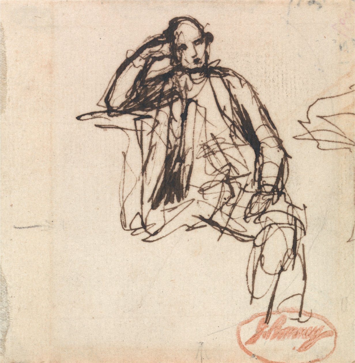 Studium do portretu siedzącego mężczyzny autorstwa George Romney